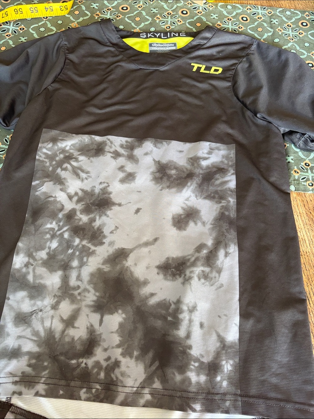 TLD Kids' Black & Gray Tie-Dye Performance Jersey
